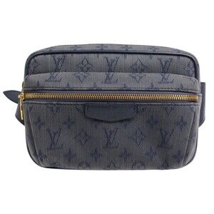 Louis Vuitton Bum Bag Outdoor Monogram Denim blue waist zipper closure